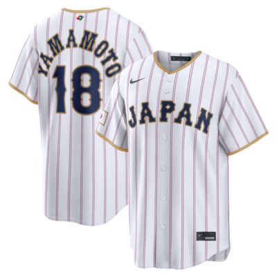 Yoshinobu Yamamoto Japan Baseball 2026 World Baseball Classic White Home Jersey – All Stitched