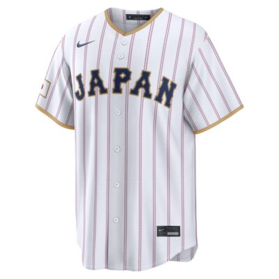 Alternative view of Yoshinobu Yamamoto Japan Baseball 2026 World Baseball Classic White Home Jersey – All Stitched