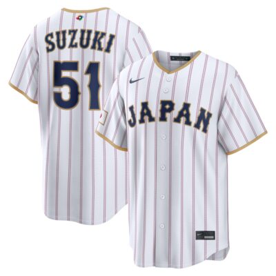 Seiya Suzuki Japan Baseball 2026 World Baseball Classic White Home Jersey – All Stitched