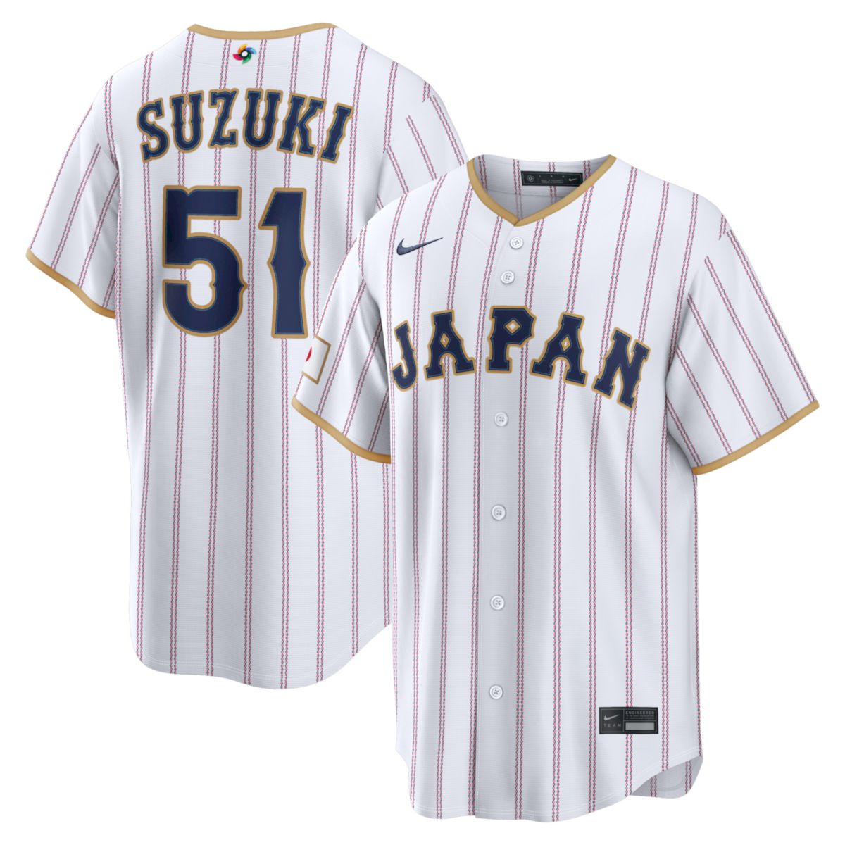Seiya Suzuki Japan Baseball 2026 World Baseball Classic White Home Jersey – All Stitched