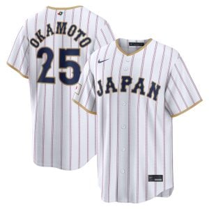 Kazuma Okamoto Japan Baseball 2026 World Baseball Classic White Home Jersey – All Stitched