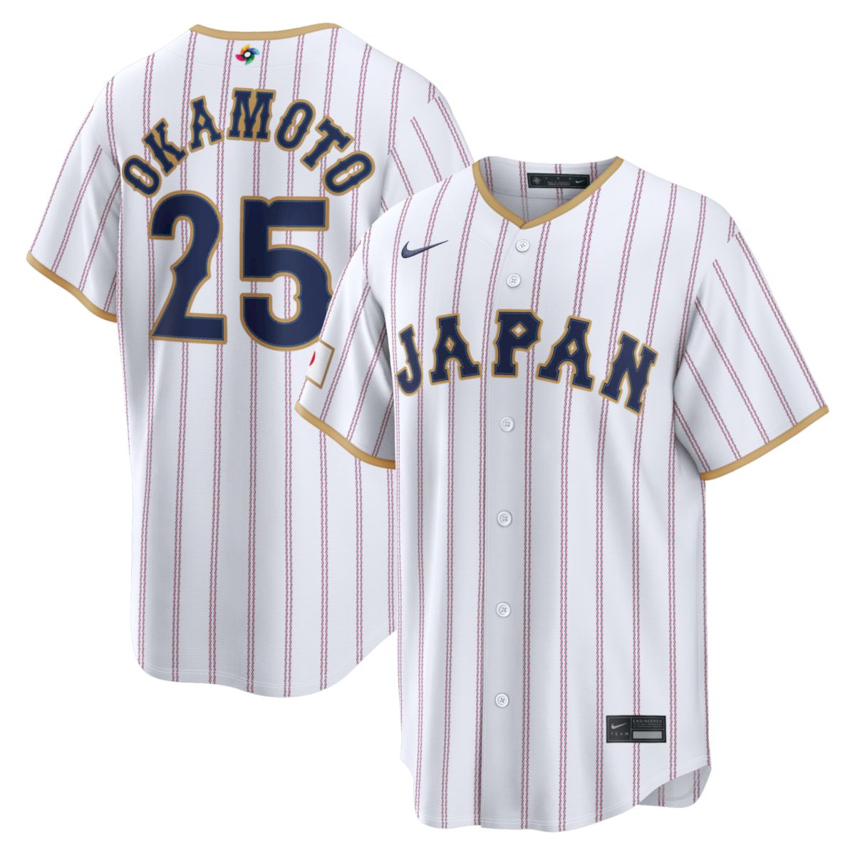 Kazuma Okamoto Japan Baseball 2026 World Baseball Classic White Home Jersey – All Stitched