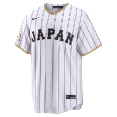 Alternative view of Japan Baseball 2026 World Baseball Classic White Home Jersey – All Stitched