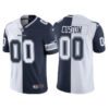 Custom Dallas Cowboys Navy White Split Jersey - All Stitched