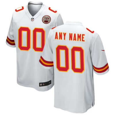 Custom Kansas City Chiefs White Game Jersey - All Stitched