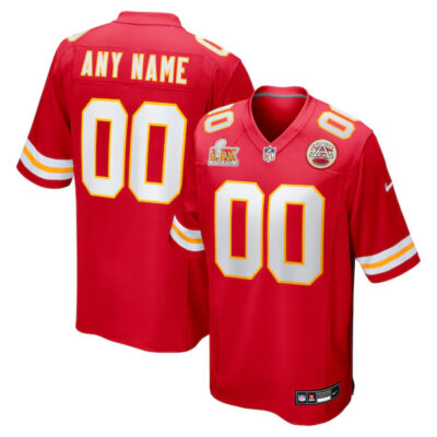 Custom Kansas City Chiefs Red SBLIX Game Jersey - All Stitched