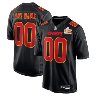 Custom Kansas City Chiefs Black SBLIX Game Jersey - All Stitched