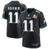 AJ Brown Philadelphia Eagles Black SBLIX Game Jersey - All Stitched