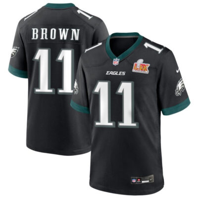 AJ Brown Philadelphia Eagles Black SBLIX Game Jersey - All Stitched