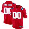 Custom New England Patriots Red Alternate Game Jersey - All Stitched