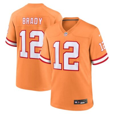 Tom Brady Tampa Bay Buccaneers Orange Creamsicle Throwback Game Jersey - All Stitched