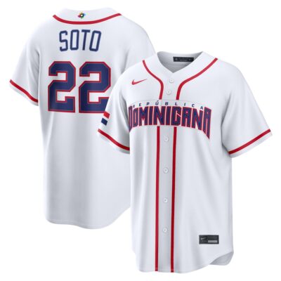 Juan Soto Dominican Republic Baseball 2026 World Baseball Classic White Home Jersey – All Stitched