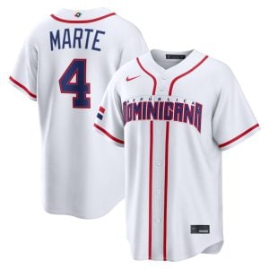Ketel Marte Dominican Republic Baseball 2026 World Baseball Classic White Home Jersey – All Stitched