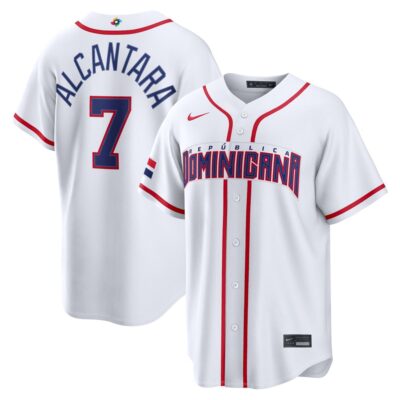 Sandy Alcantara Dominican Republic Baseball 2026 World Baseball Classic White Home Jersey – All Stitched