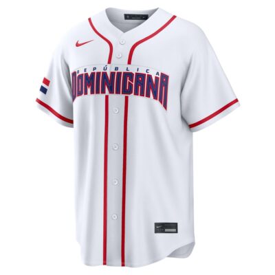 Alternative view of Oneil Cruz Dominican Republic Baseball 2026 World Baseball Classic White Home Jersey – All Stitched