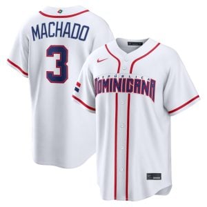 Manny Machado Dominican Republic Baseball 2026 World Baseball Classic White Home Jersey – All Stitched
