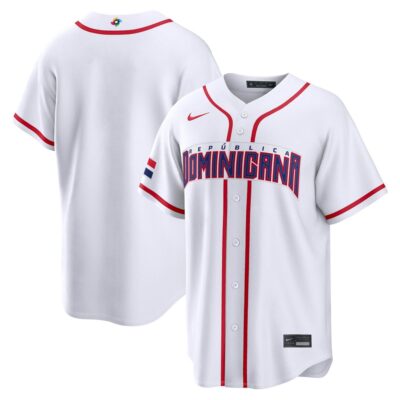Dominican Republic Baseball 2026 World Baseball Classic White Home Jersey – All Stitched