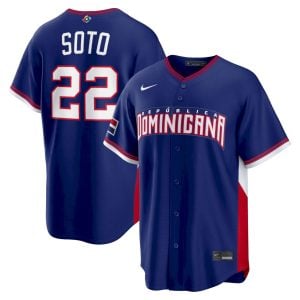 Juan Soto Dominican Republic Baseball 2026 World Baseball Classic Royal Blue Road Jersey – All Stitched