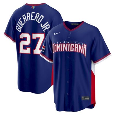 Vladimir Guerrero Jr. Dominican Republic Baseball 2026 World Baseball Classic Royal Blue Road Jersey – All Stitched