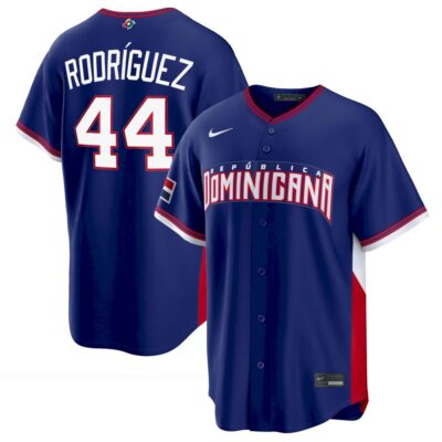 Julio Rodríguez Dominican Republic Baseball 2026 World Baseball Classic Royal Blue Road Jersey – All Stitched