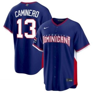 Junior Caminero Dominican Republic Baseball 2026 World Baseball Classic Royal Blue Road Jersey – All Stitched
