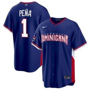 Jeremy Peña Dominican Republic Baseball 2026 World Baseball Classic Royal Blue Road Jersey – All Stitched