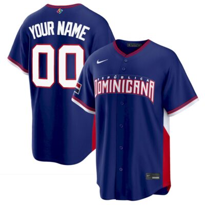 Custom Dominican Republic Baseball 2026 World Baseball Classic Royal Blue Road Jersey – All Stitched