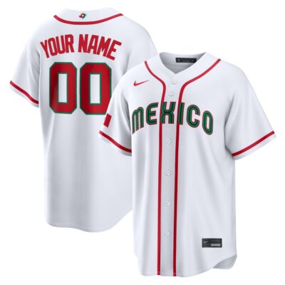 Custom Mexico Baseball 2026 World Baseball Classic White Home Jersey – All Stitched