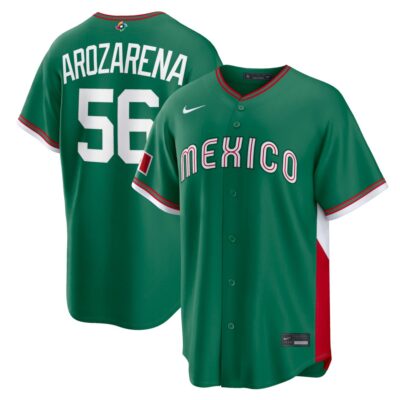 Randy Arozarena Mexico Baseball 2026 World Baseball Classic Green Road Jersey – All Stitched