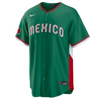 Alternative view of Mexico Baseball 2026 World Baseball Classic Green Road Jersey – All Stitched