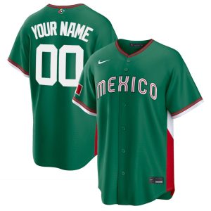 Custom Mexico Baseball 2026 World Baseball Classic Green Road Jersey – All Stitched