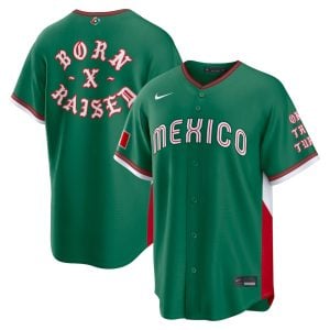 Born x Raised Mexico Baseball 2026 World Baseball Classic Green Road Jersey – All Stitched