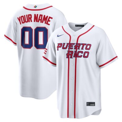 Custom Puerto Rico Baseball 2026 World Baseball Classic White Home Jersey – All Stitched