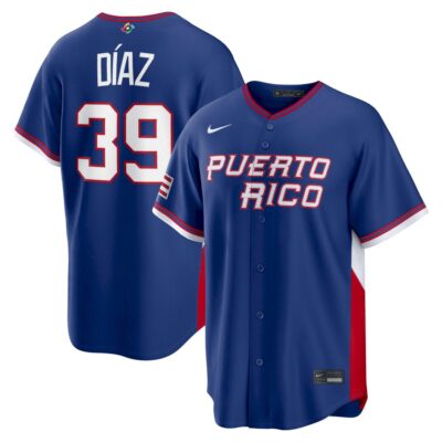 Edwin Díaz Puerto Rico Baseball 2026 World Baseball Classic Royal Road Jersey – All Stitched