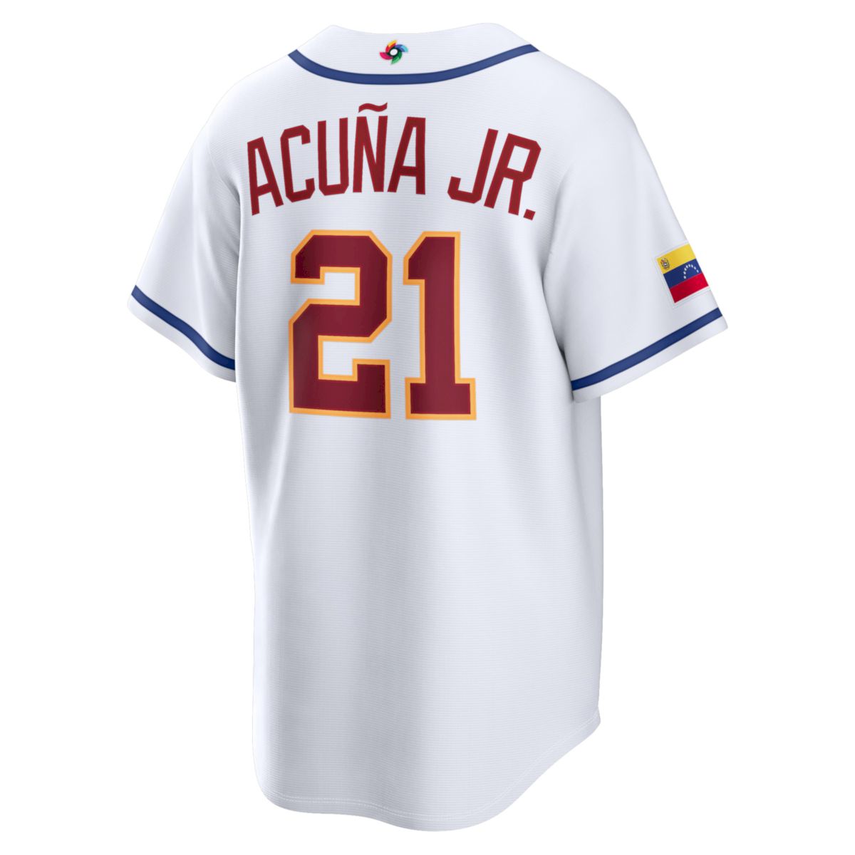 Ronald Acuña Jr. Venezuela Baseball 2026 World Baseball Classic White Home Jersey – All Stitched - Image 3