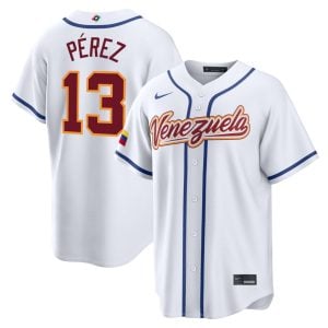 Salvador Pérez Venezuela Baseball 2026 World Baseball Classic White Home Jersey – All Stitched