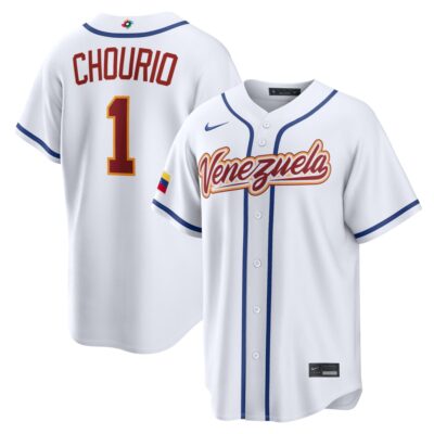 Jackson Chourio Venezuela Baseball 2026 World Baseball Classic White Home Jersey – All Stitched