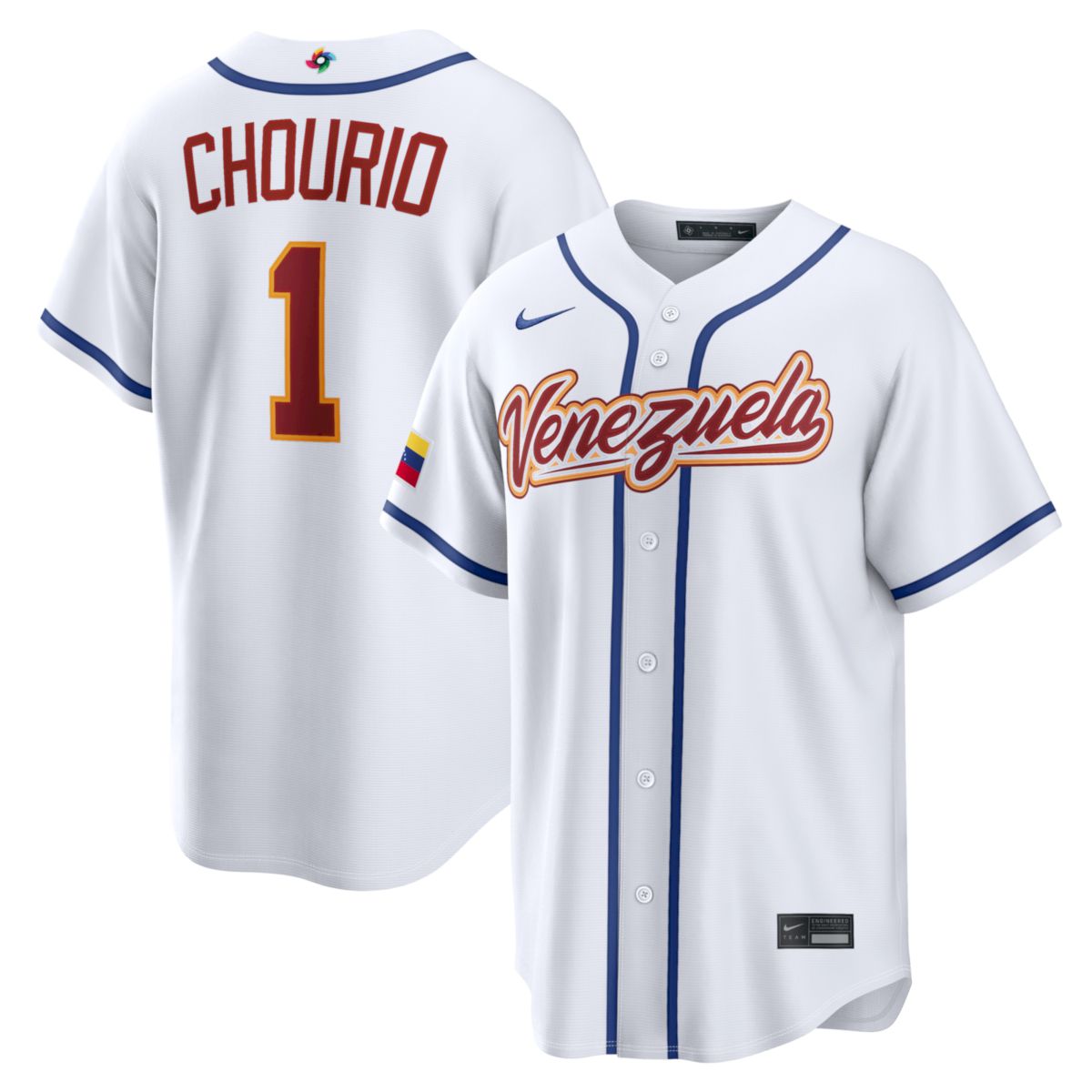 Jackson Chourio Venezuela Baseball 2026 World Baseball Classic White Home Jersey – All Stitched