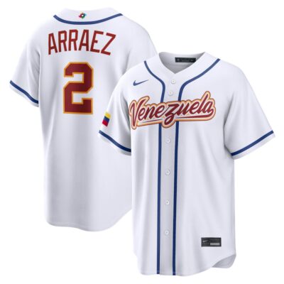 Luis Arraez Venezuela Baseball 2026 World Baseball Classic White Home Jersey – All Stitched