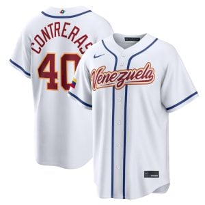 Willson Contreras Venezuela Baseball 2026 World Baseball Classic White Home Jersey – All Stitched