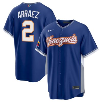 Luis Arraez Venezuela Baseball 2026 World Baseball Classic Royal Road Jersey – All Stitched