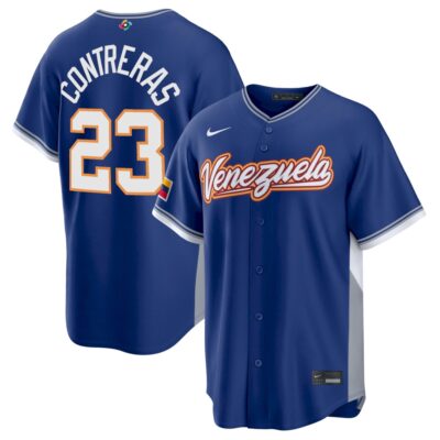 William Contreras Venezuela Baseball 2026 World Baseball Classic Royal Road Jersey – All Stitched