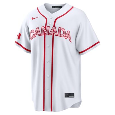 Alternative view of Cal Quantrill Canada Baseball 2026 World Baseball Classic White Home Jersey – All Stitched