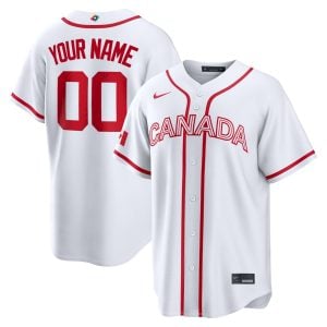 Custom Canada Baseball 2026 World Baseball Classic White Home Jersey – All Stitched