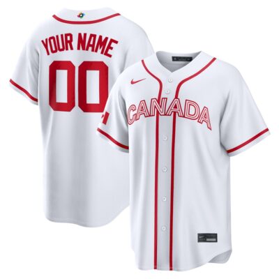 Custom Canada Baseball 2026 World Baseball Classic White Home Jersey – All Stitched
