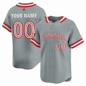 Custom Canada Baseball 2026 World Baseball Classic Grey Limited Jersey – All Stitched