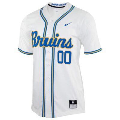 Alternative view of Custom UCLA Bruins Baseball White Away Jersey – All Stitched