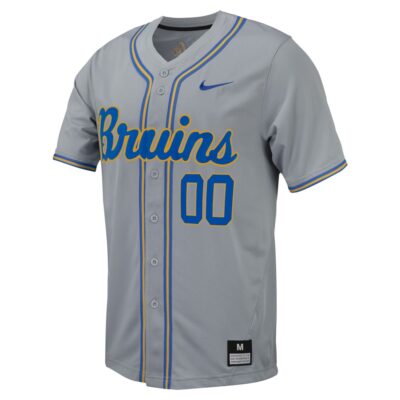 Alternative view of Custom UCLA Bruins Baseball Grey Alternate Jersey – All Stitched