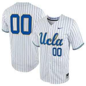 Custom UCLA Bruins Baseball White Pinstripe Alternate Jersey – All Stitched