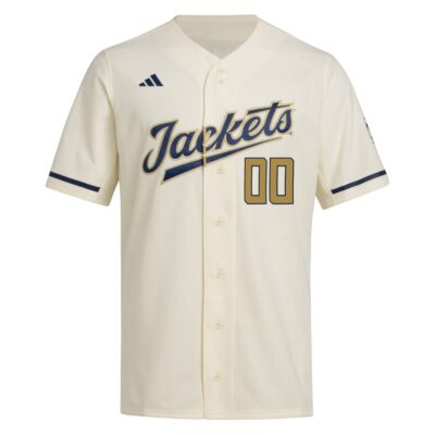 Alternative view of Custom Georgia Tech Yellow Jackets Baseball Gold Standard Jersey - All Stitched